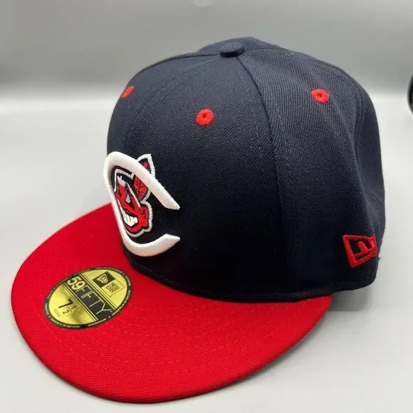 Cleveland Indians Guardians‎ Hat Men 7 1/2 100 Years 59Fifty New Era Fitted New
